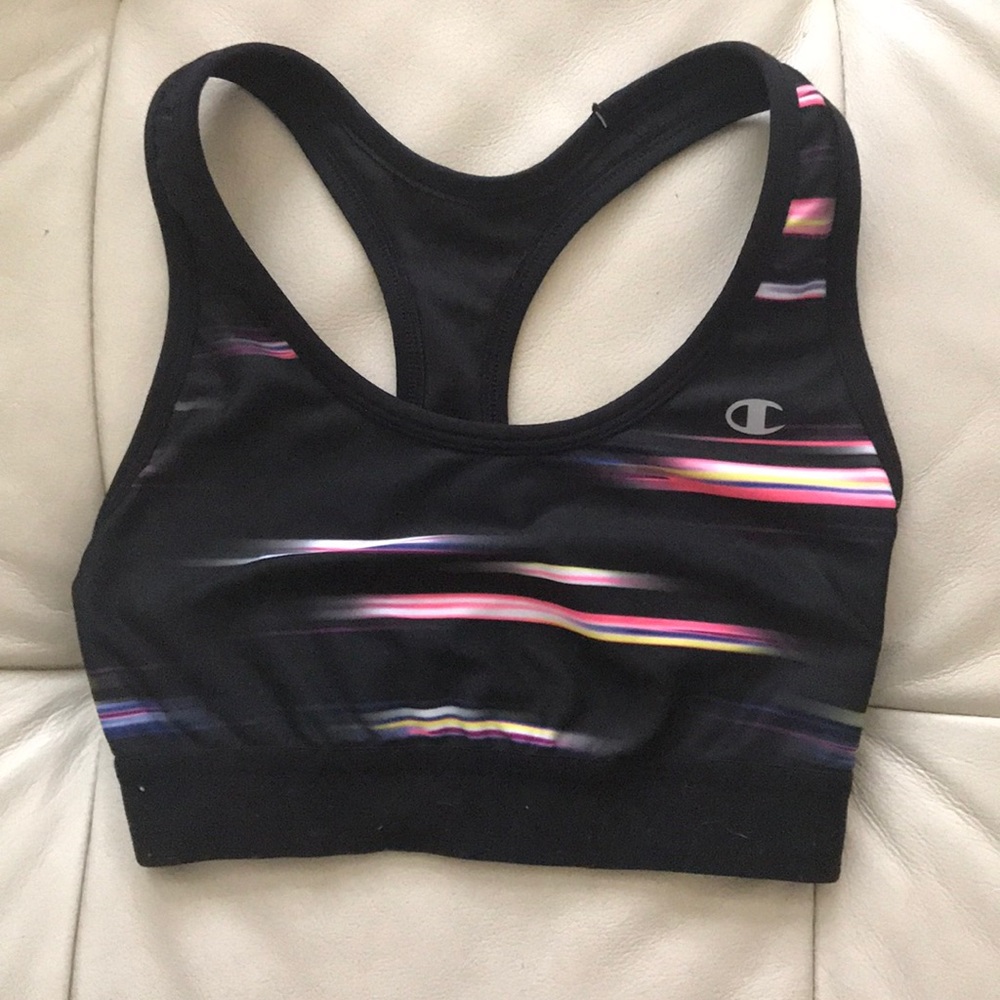 Champion Rainbow Black Multicolor Sports Bra